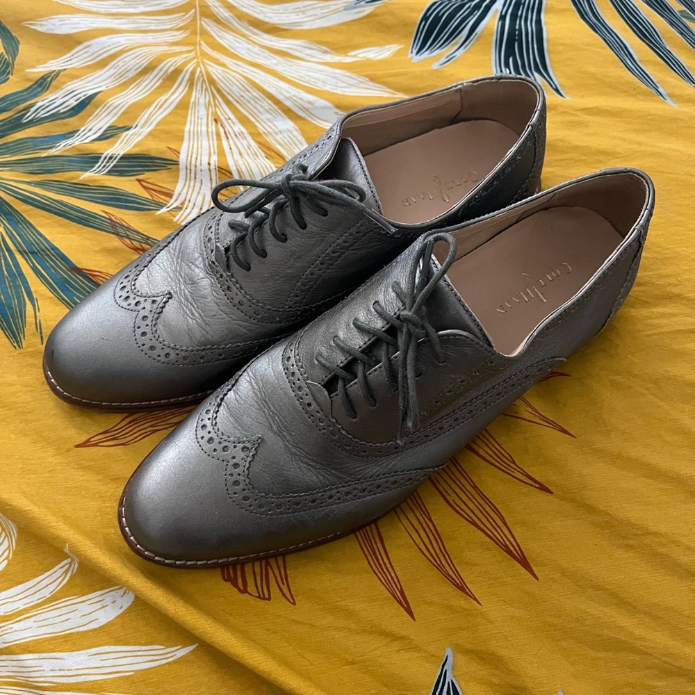 Cole Haan Skylar Oxford Armor Metallic wingtip lace up shoes size 10.5 womens
